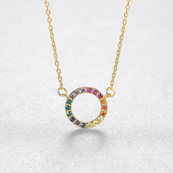 Necklace Female Personality Creative Geometric Rainbow Color